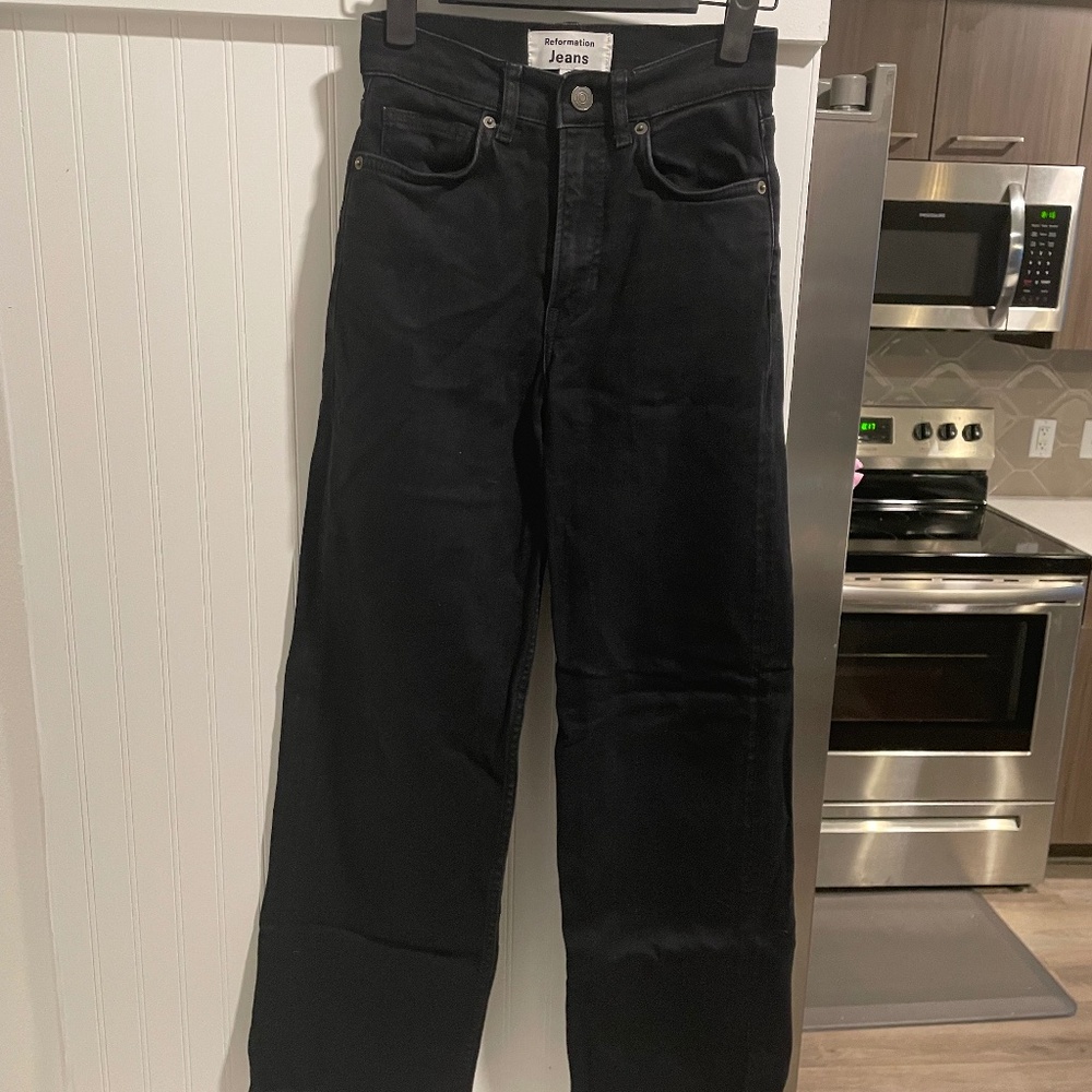 Reformation Jeans Black Wide Leg